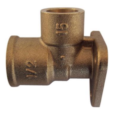 Plumbsure Threaded Wallplate Pipe elbow (Dia)15mm 15mm