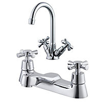 Plumbsure Traditional Chrome effect Tap pack, Pack of