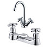 Plumbsure Traditional Chrome effect Tap pack, Pack of