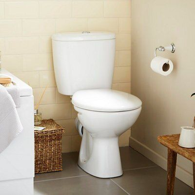 Plumbsure Truro White Close-coupled Toilet, basin & tap pack