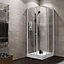 Plumbsure Universal Square Shower Enclosure & tray - Double sliding doors (H)185cm (W)76cm (D)76cm