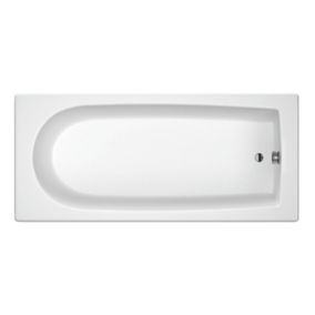 Plumbsure White Acrylic Rectangular Straight Bath (L)1700mm (W)700mm