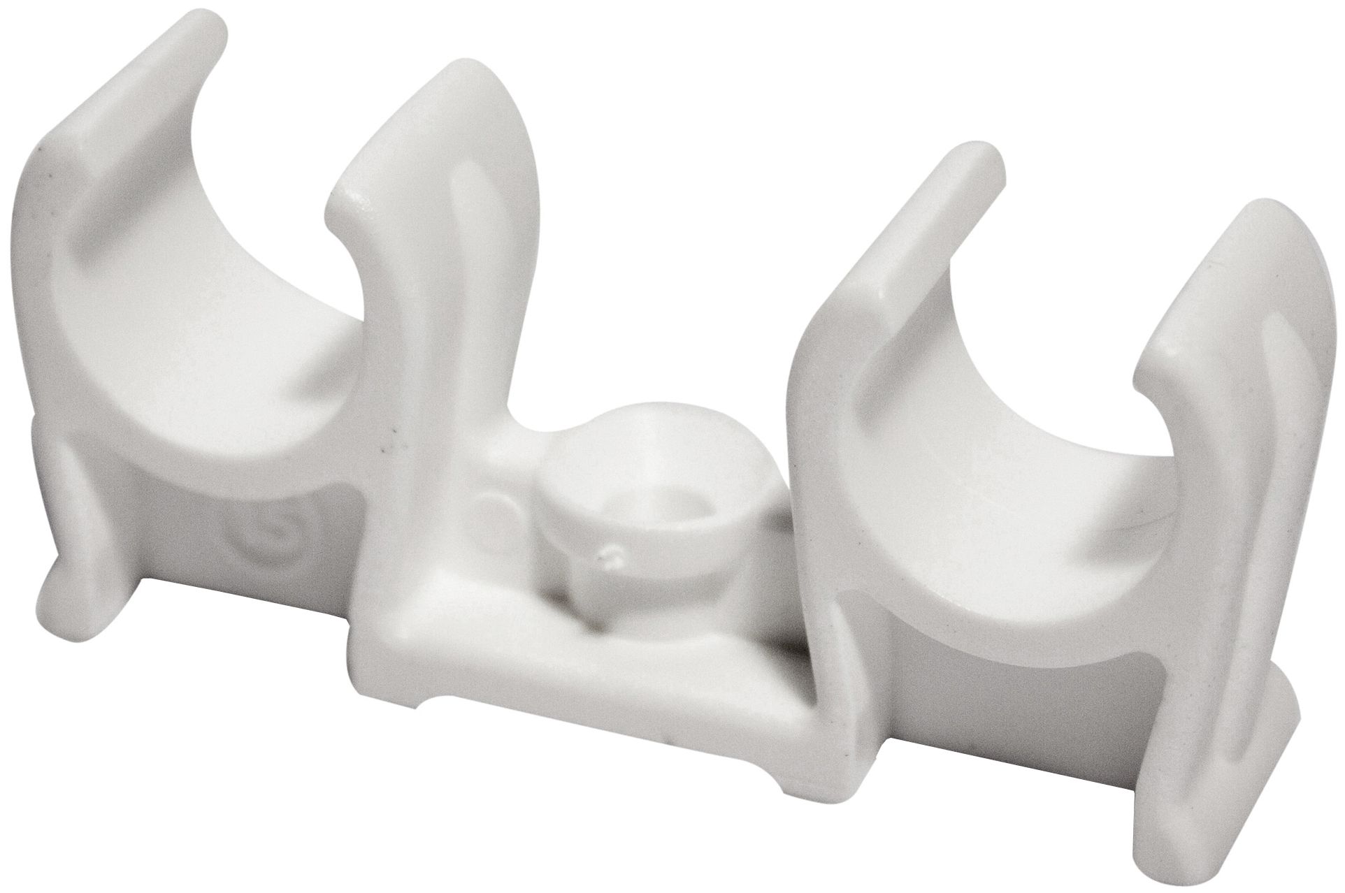 Plumbsure White Plastic Pipe clip M551DQV3 (Dia)15mm, Pack of 10