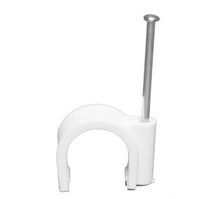 Plumbsure White Plastic Pipe clip M552N50QV3 (Dia)22mm, Pack of 50