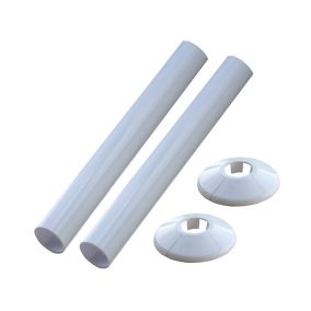 Plumbsure White Radiator Pipe cover accessory pack (L)110mm (Dia)15mm