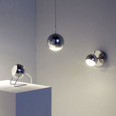 Pluto Matt chrome effect Table lamp