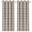 Podor Beige Check Lined Eyelet Curtain (W)167cm (L)183cm, Pair