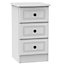 Polar Textured White 3 Drawer Ready assembled Bedside table (H)700mm (W)400mm (D)410mm