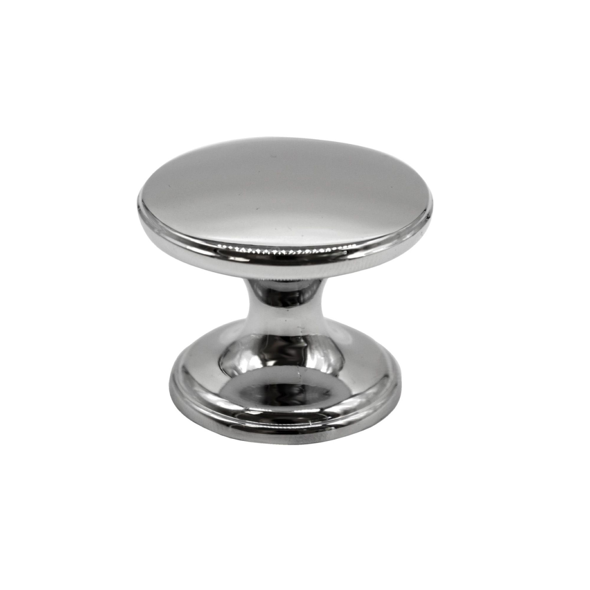 Polished Anodised Zinc alloy Chrome effect Round Knob (Dia)41mm