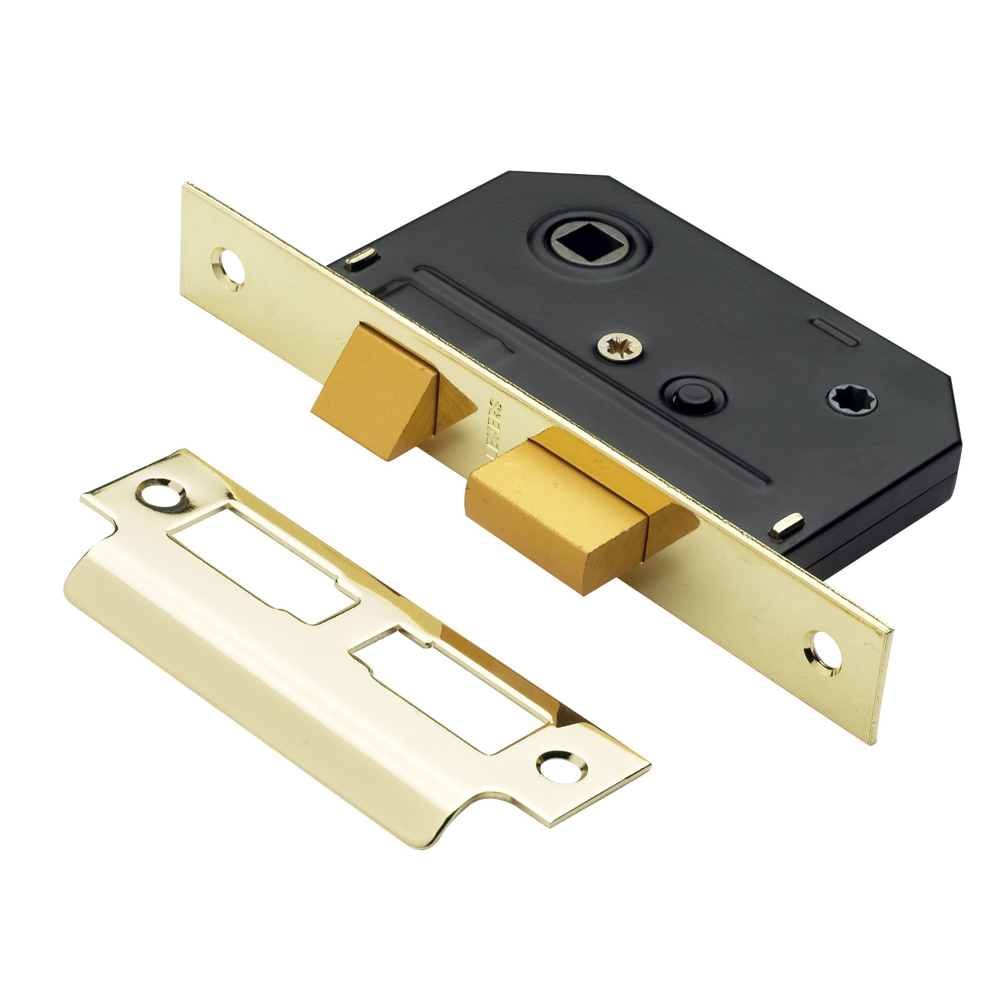 Polished Brass effect Metal Bathroom Mortice latch DIY at B&Q