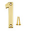 Polished Brass effect Metal House number 1, (H)75mm (W)20mm