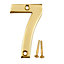 Polished Brass effect Metal House number 7, (H)75mm (W)48mm