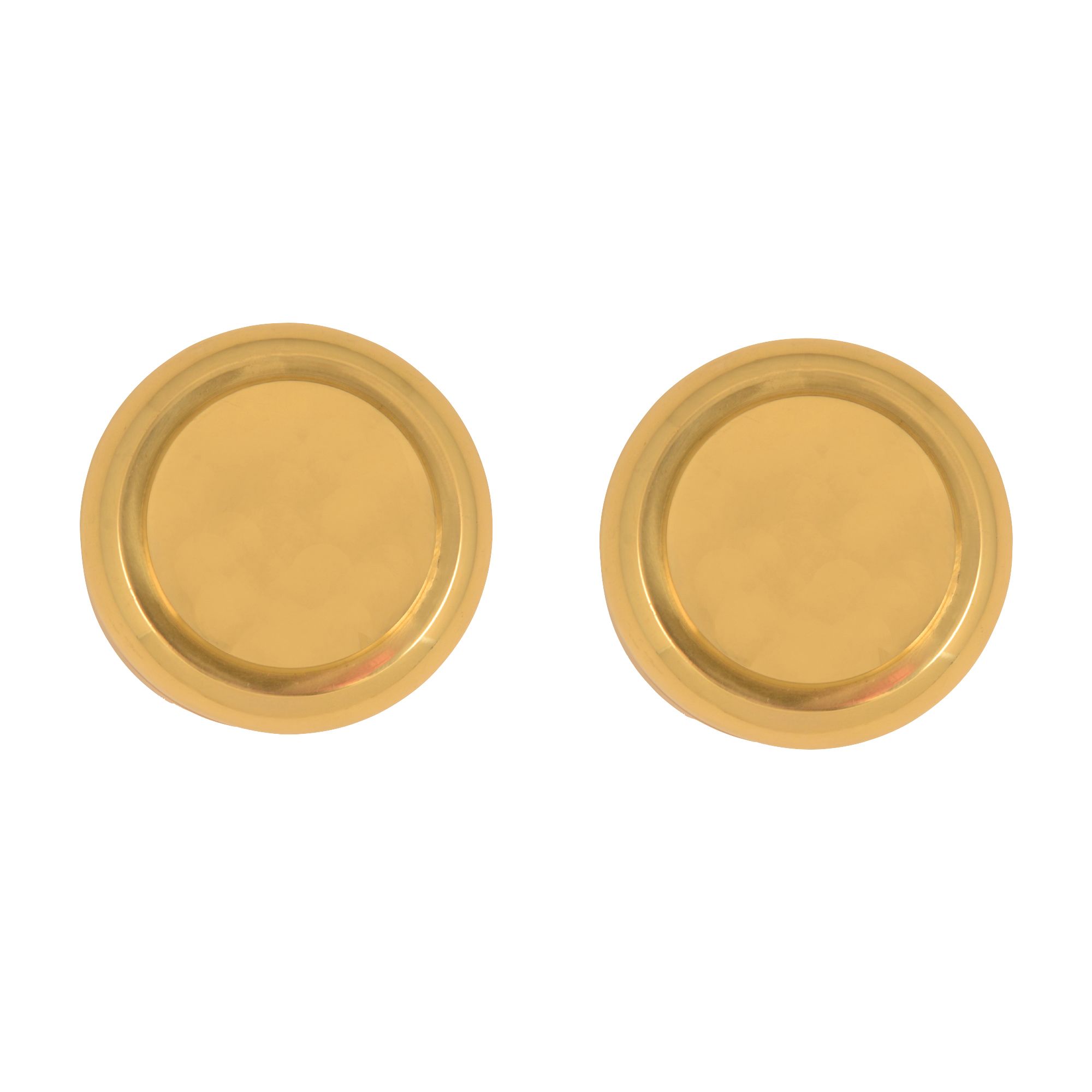 Polished Brass Effect Round Door Knob Dia 57 35mm Pair Diy At B Q