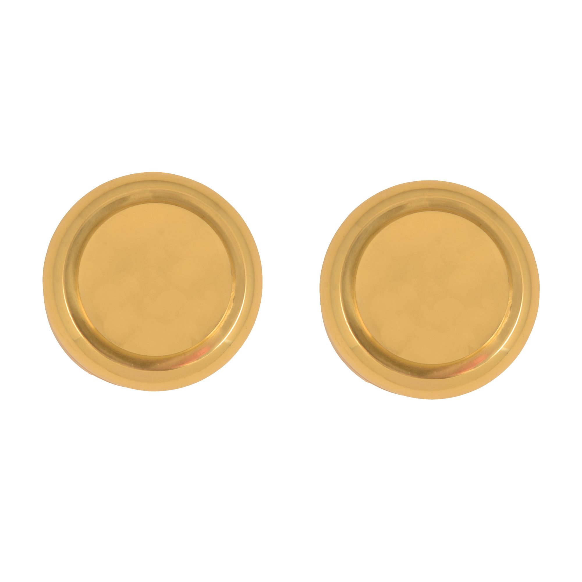 Polished Brass effect Round Door knob (Dia)57.35mm, Pair DIY at B&Q