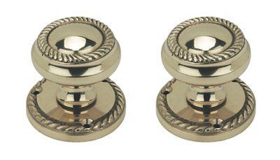 Polished Brass effect Round Door knob