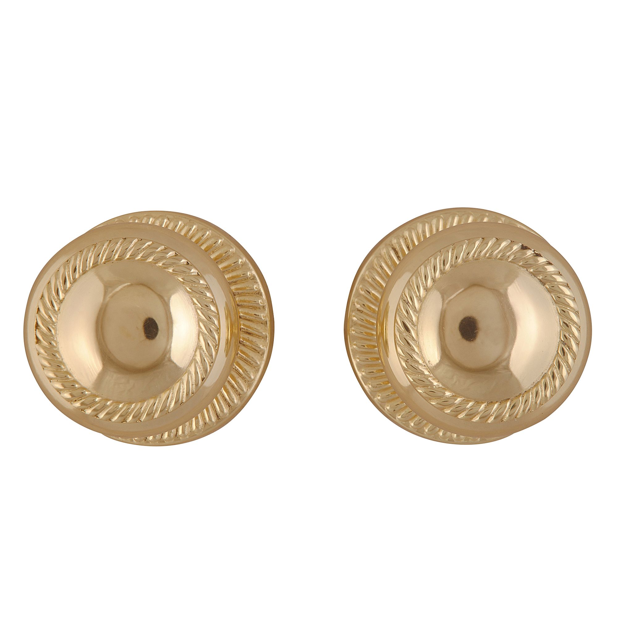 Polished Brass effect Zamac Round Door knob (Dia)49mm, Pair DIY at B&Q