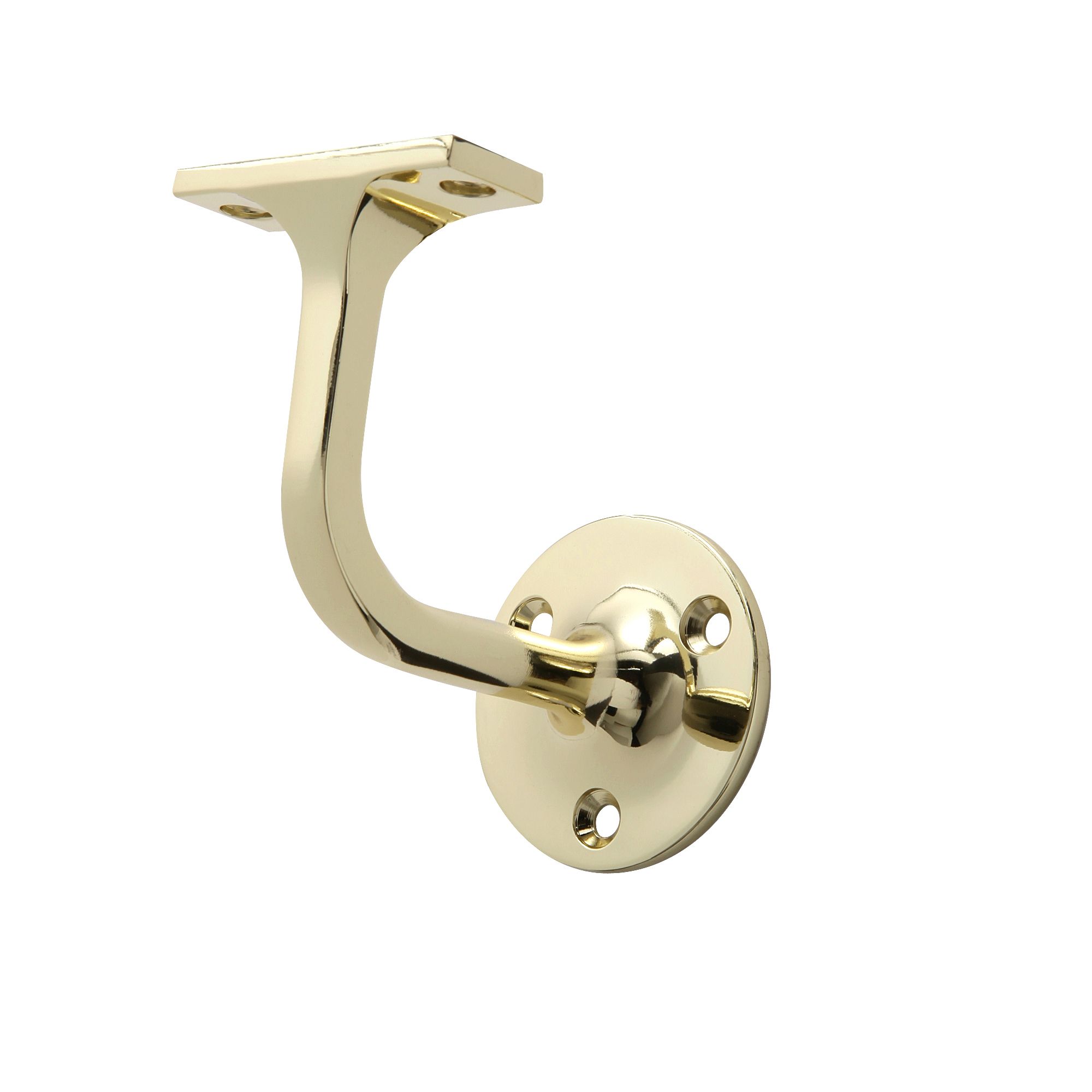 Polished Brass Metal Screw-in Handrail bracket (L)78mm (H)85mm (W)160mm, Pack of 5