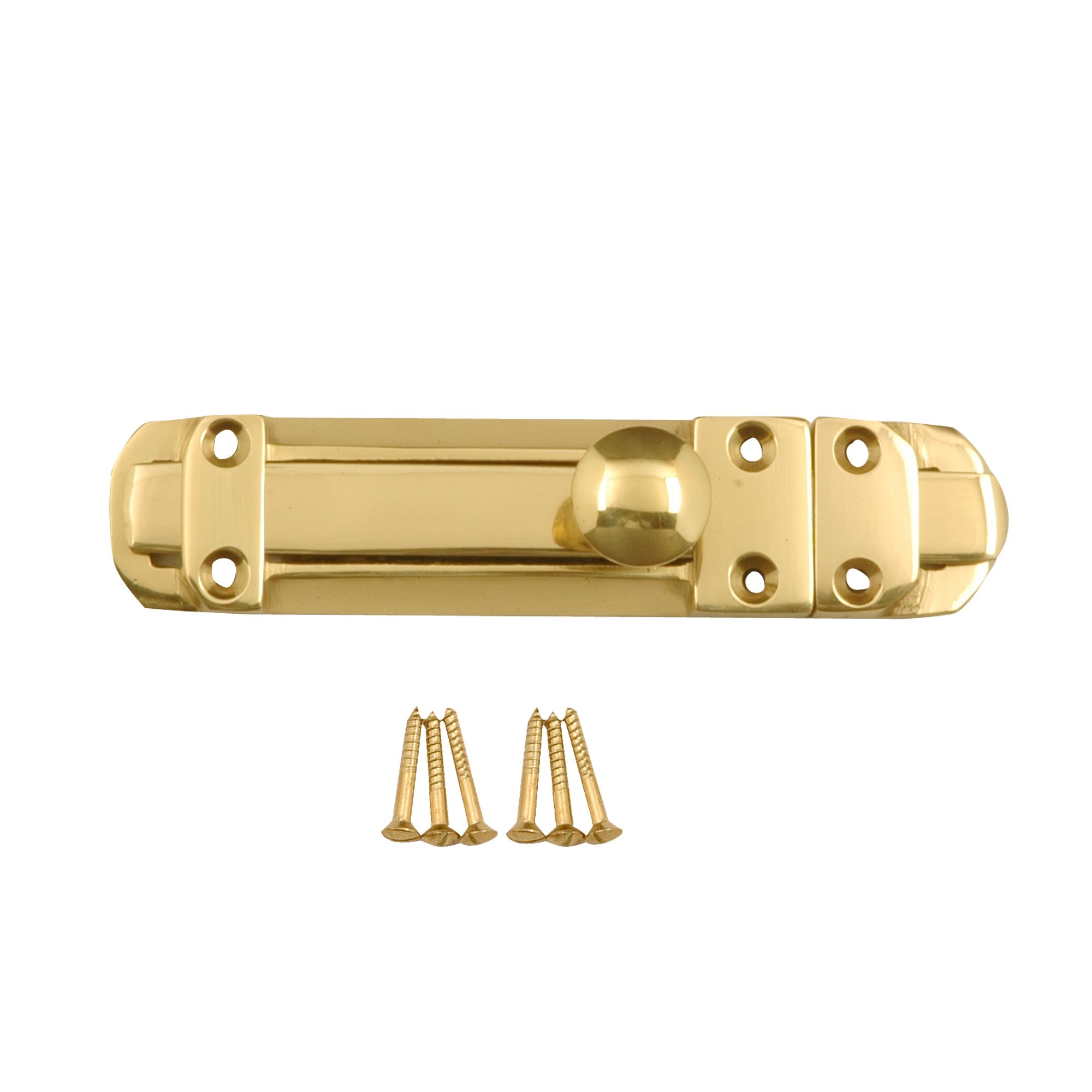 Polished Brass Straight Door bolt H 32094 (L)152mm (W)30mm