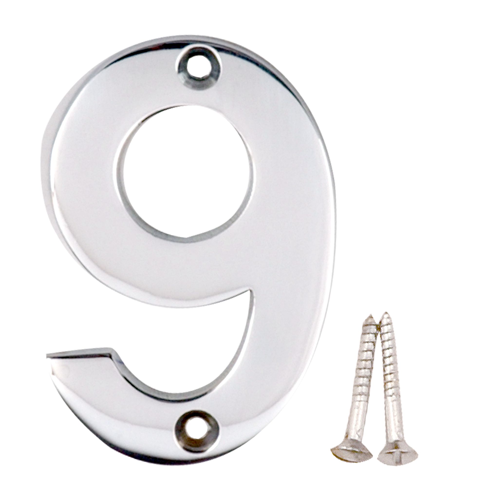 Chrome Effect House Number 0-9