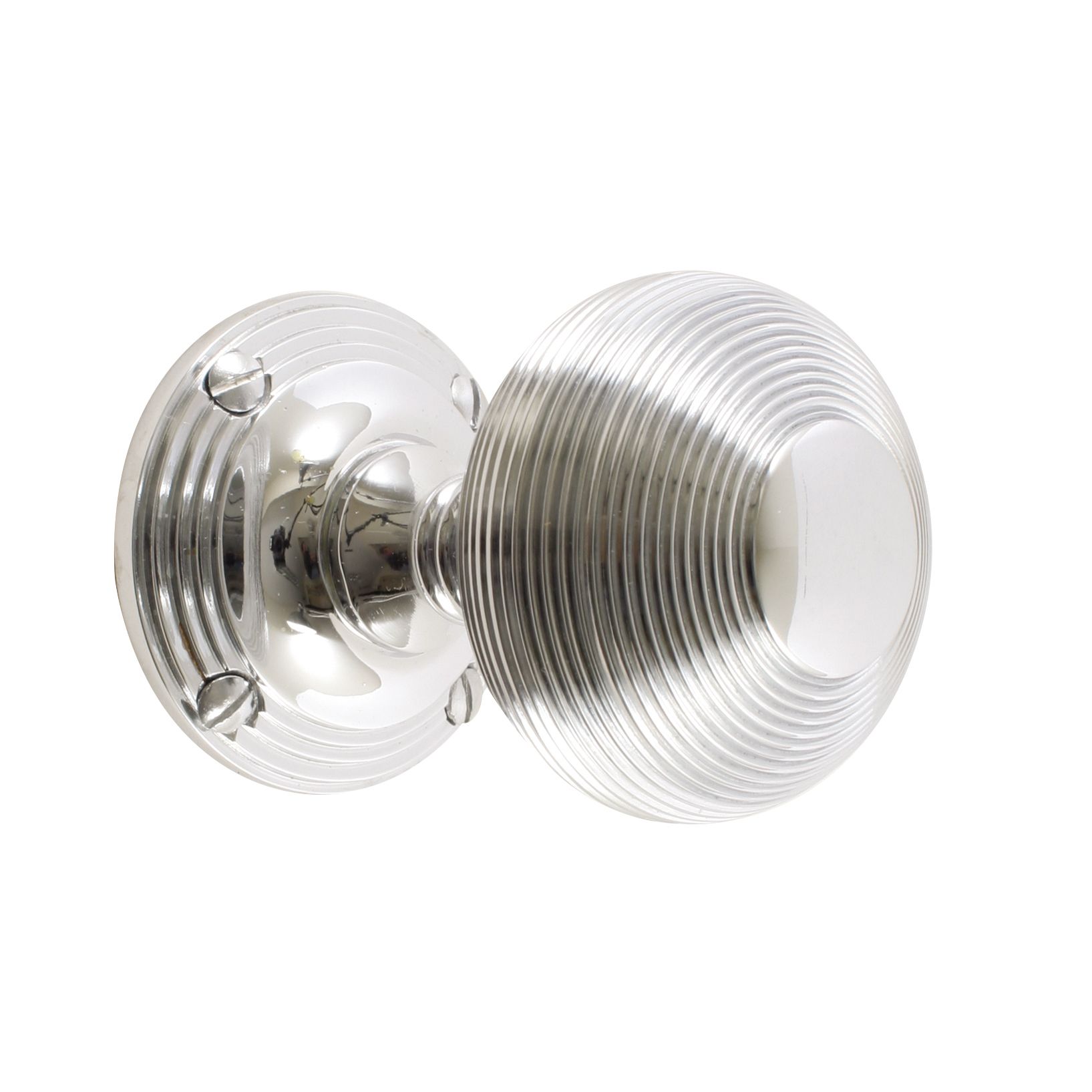 Polished Chrome effect Brass Round Door knob (Dia)56.4mm