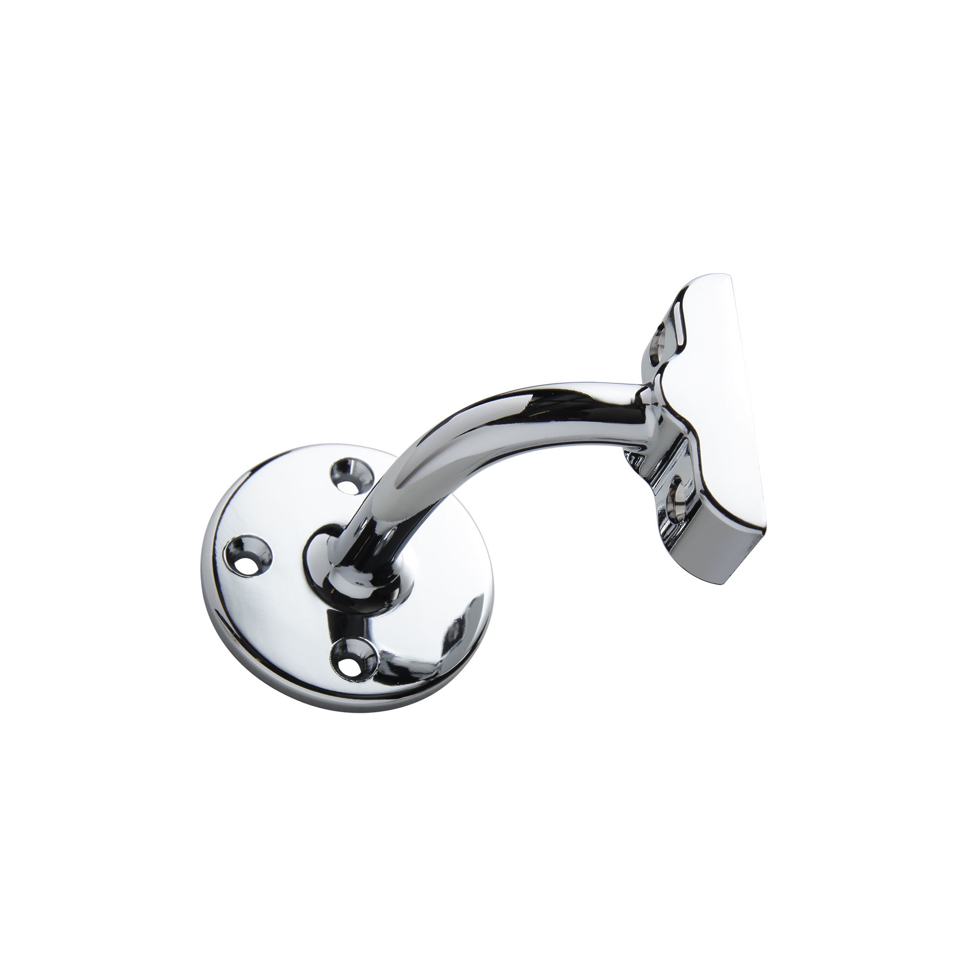 Polished Silver Metal Screw-in Handrail bracket (L)73mm (H)78mm (W)65mm