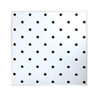 Polka Dot Black Satin Patterned Ceramic Tile, (L)148mm (W)148mm