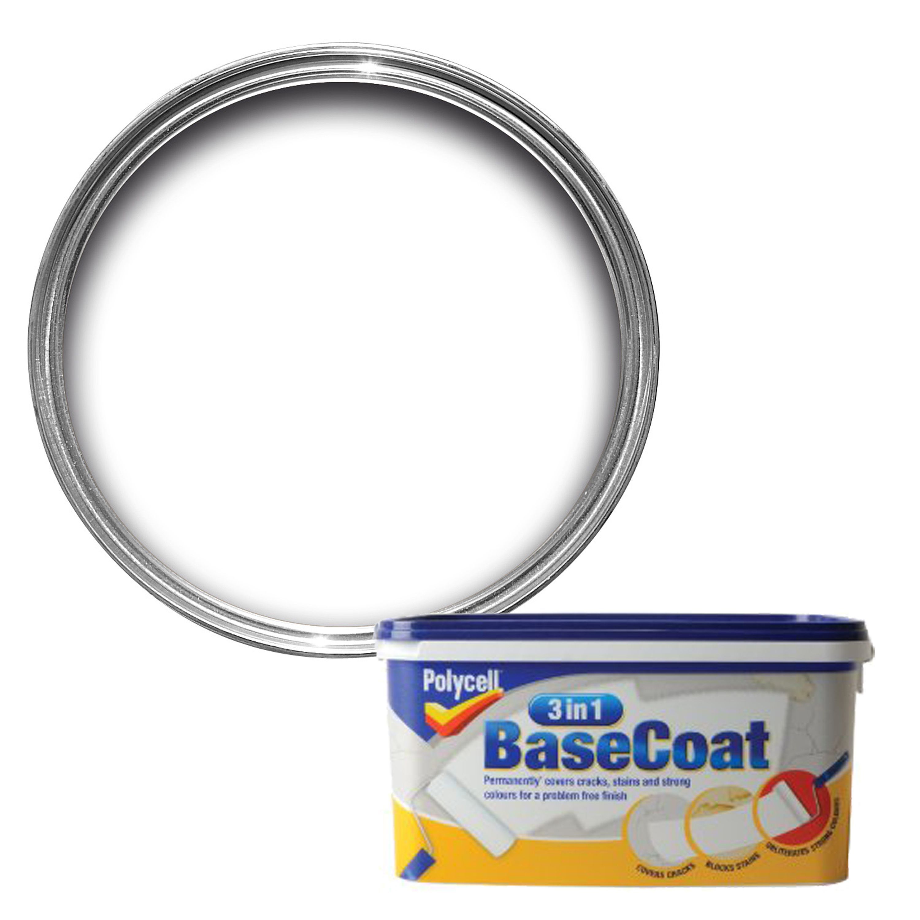 Polycell 3 in 1 White Matt Basecoat 2.5L DIY at B&Q