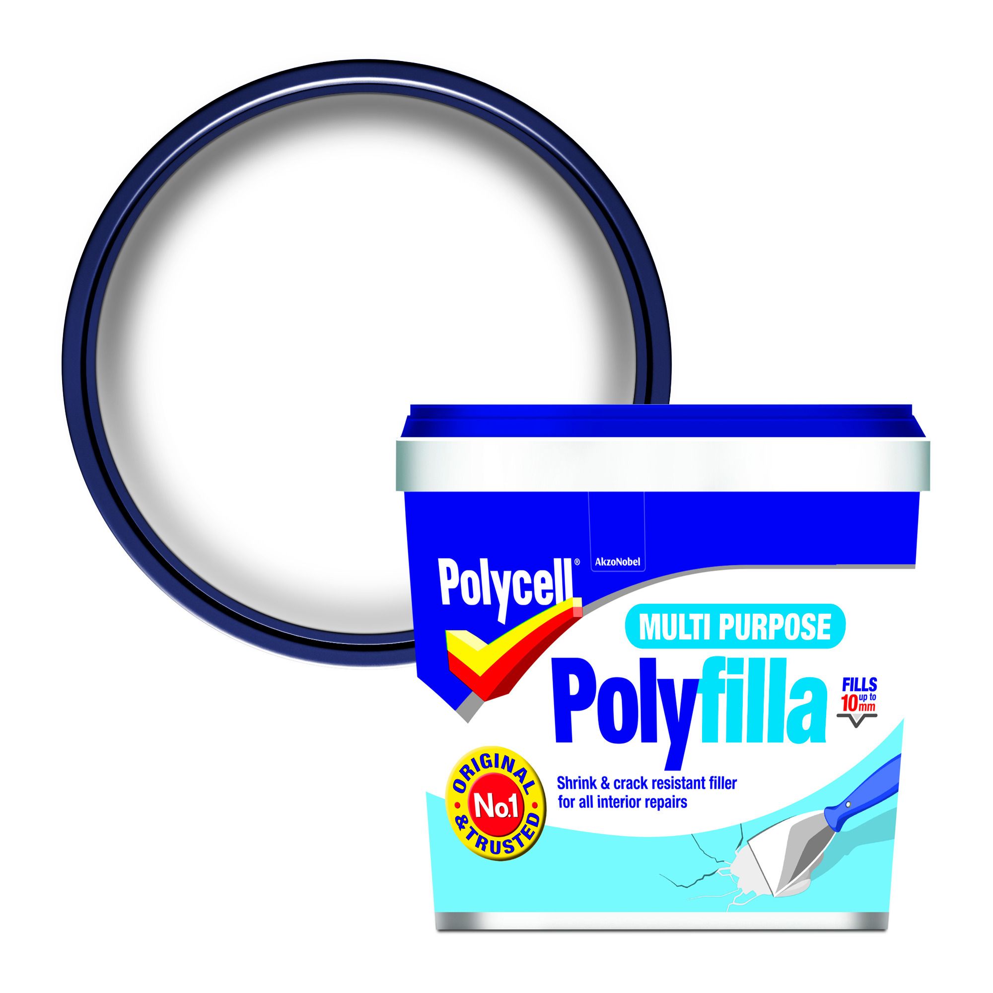 Polycell White Ready mixed Filler, 2kg