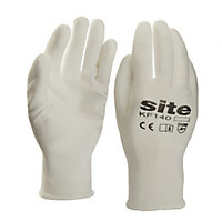 Polyester (PES) White Specialist handling gloves, Large
