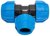 Polypipe Blue Compression Reducing Pipe tee (Dia)25mm x 25mm x 20mm