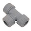PolyPlumb Grey Push-fit Equal Pipe tee (Dia)15mm x 15mm x 15mm, Pack of 10