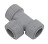 PolyPlumb Grey Push-fit Equal Pipe tee (Dia)22mm x 22mm x 22mm