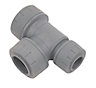 PolyPlumb Grey Push-fit Reducing Pipe tee (Dia)22mm x 15mm x 22mm