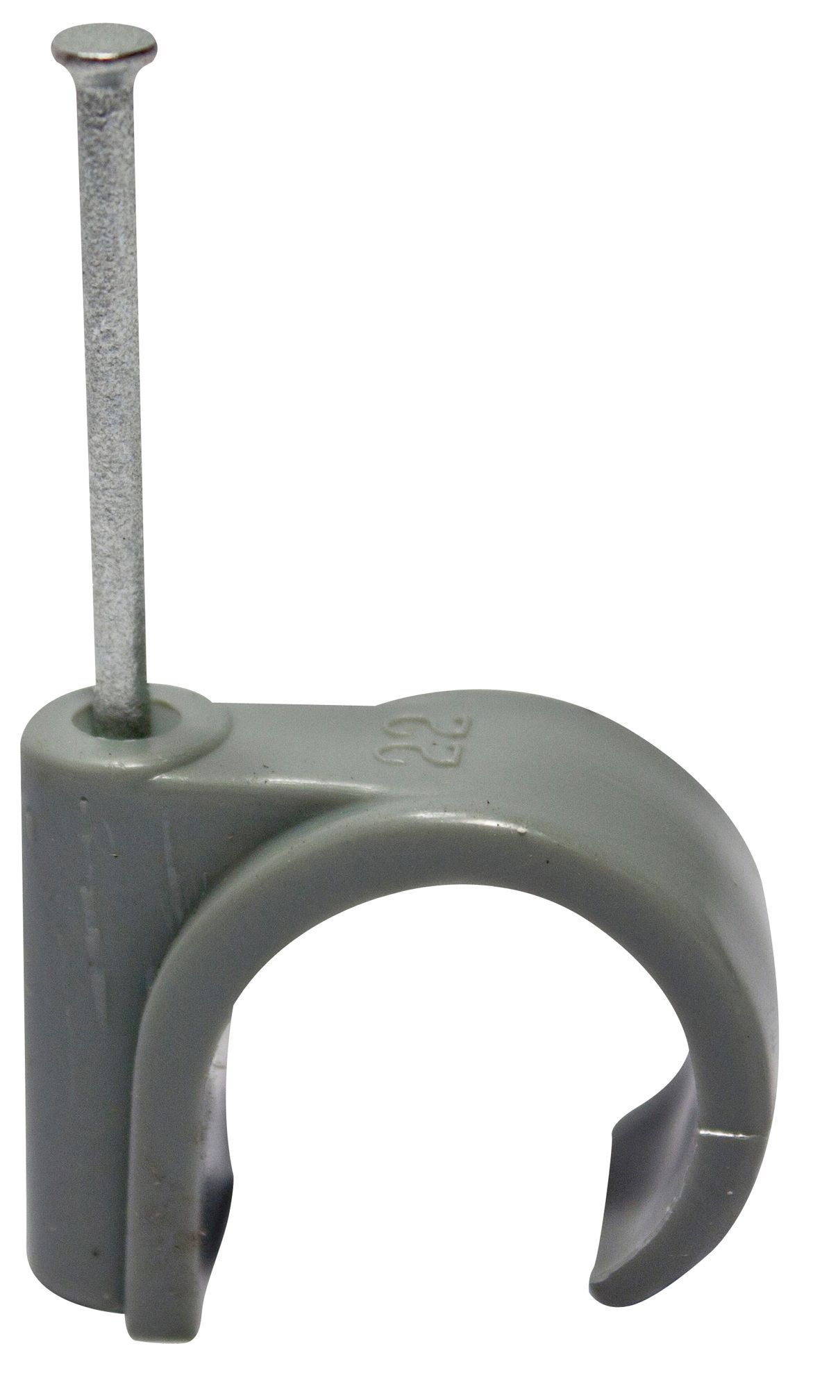 PolyPlumb Metal & plastic Pipe clip PB2222V2 (Dia)22mm, Pack of 15