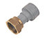 PolyPlumb Straight Push-fit Tap connector 15mm x ¾"