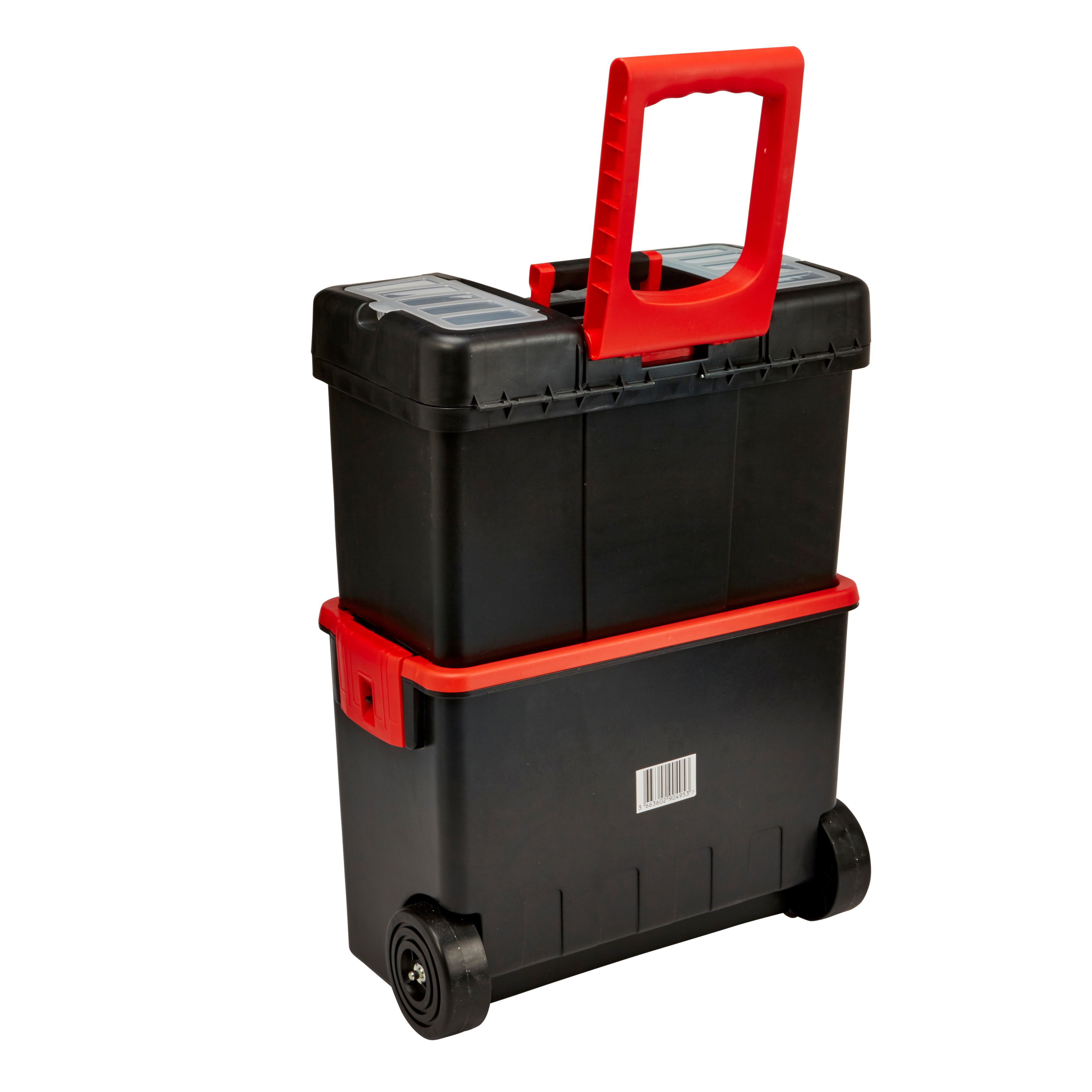 Polypropylene (PP) 2 compartment Trolley & toolbox (H)620mm (W)255mm (D)460mm
