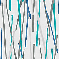 Pop colours Blue & grey 3D effect Textured Wallpaper
