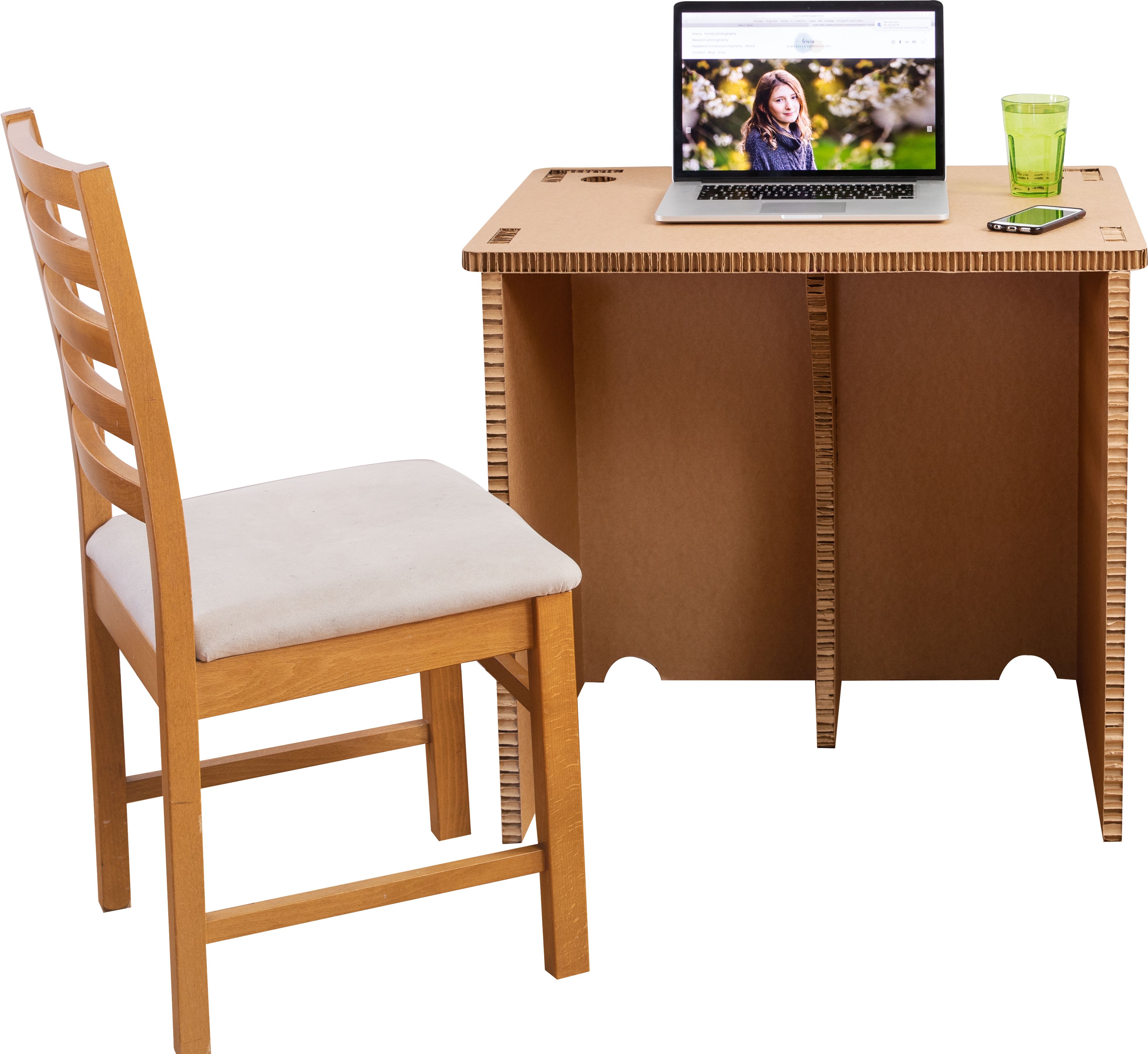 Pop up Matt brown Desk (H)730mm (W)800mm