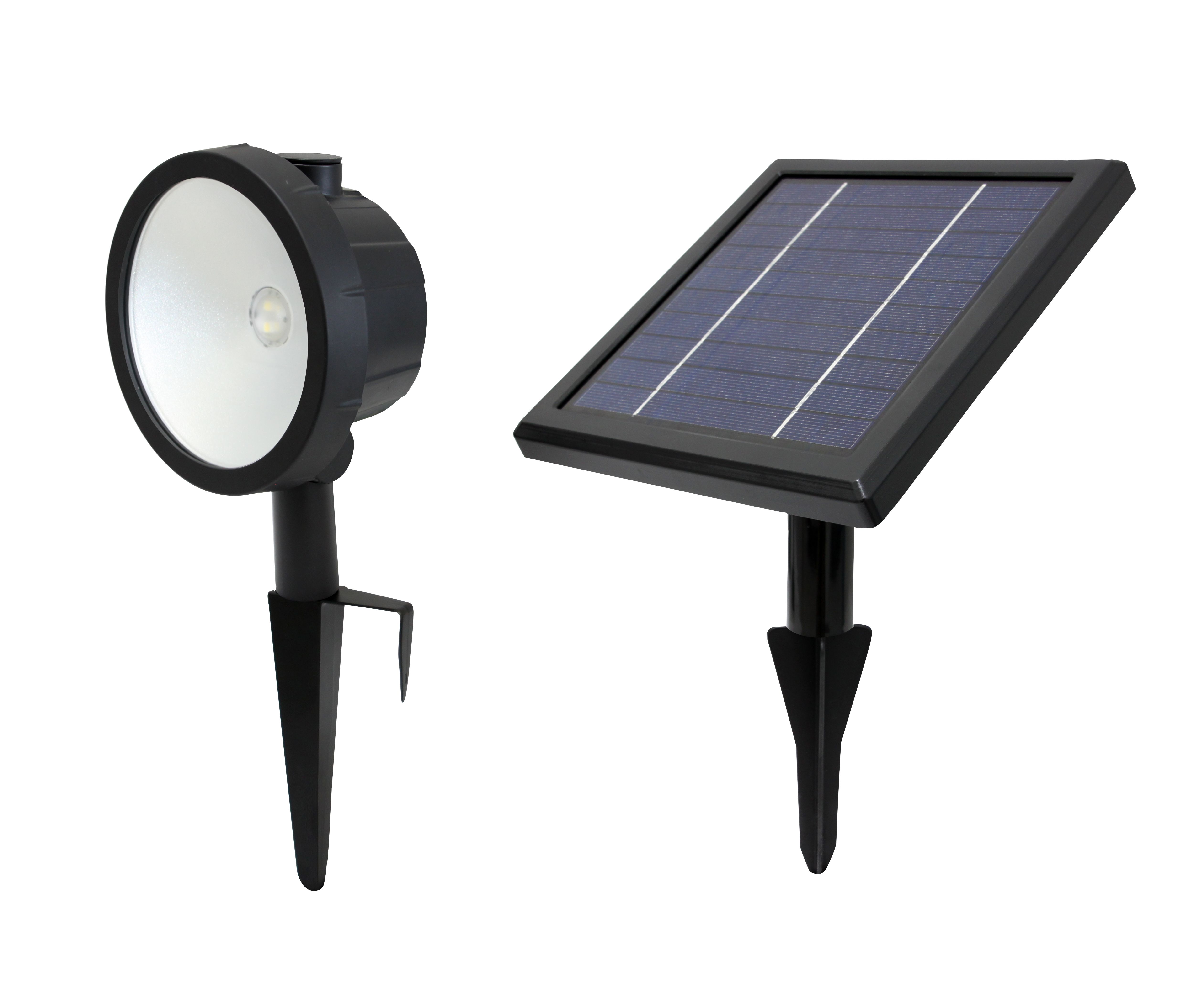 poplar Black Solar-powered Integrated LED Outdoor Spotlight