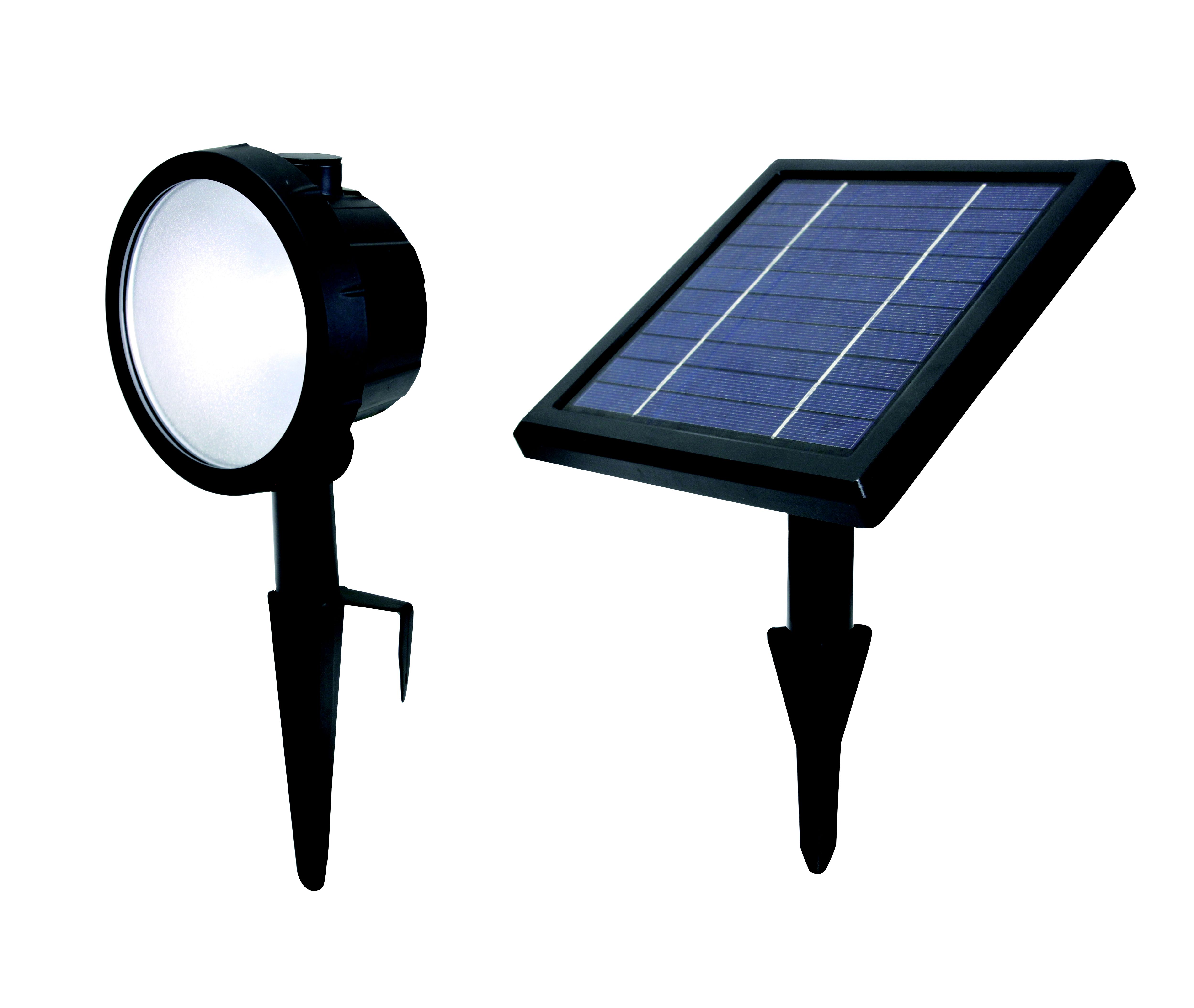 poplar Black Solar-powered Integrated LED Outdoor Spotlight