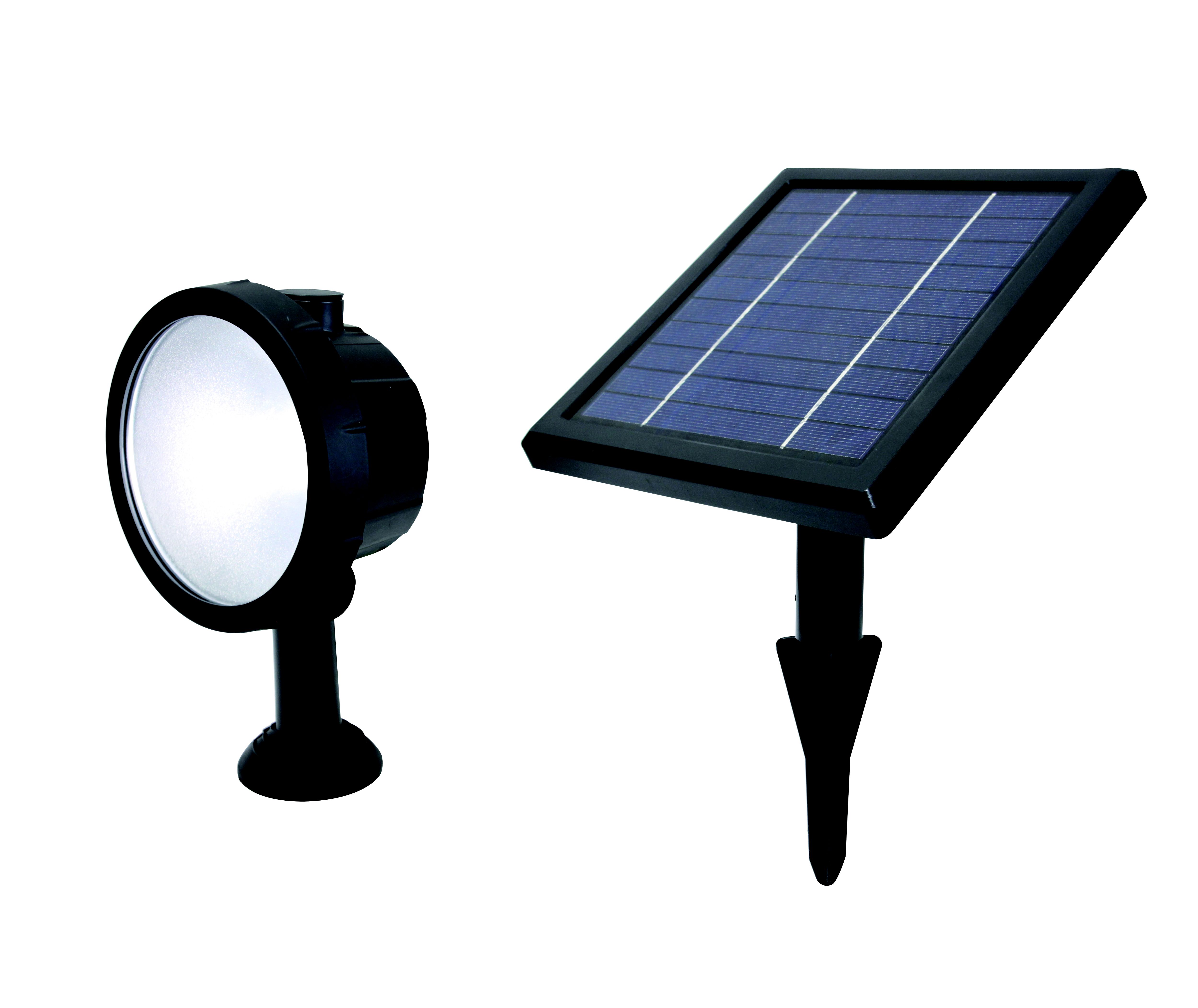 poplar Black Solar-powered Integrated LED Outdoor Spotlight - 3