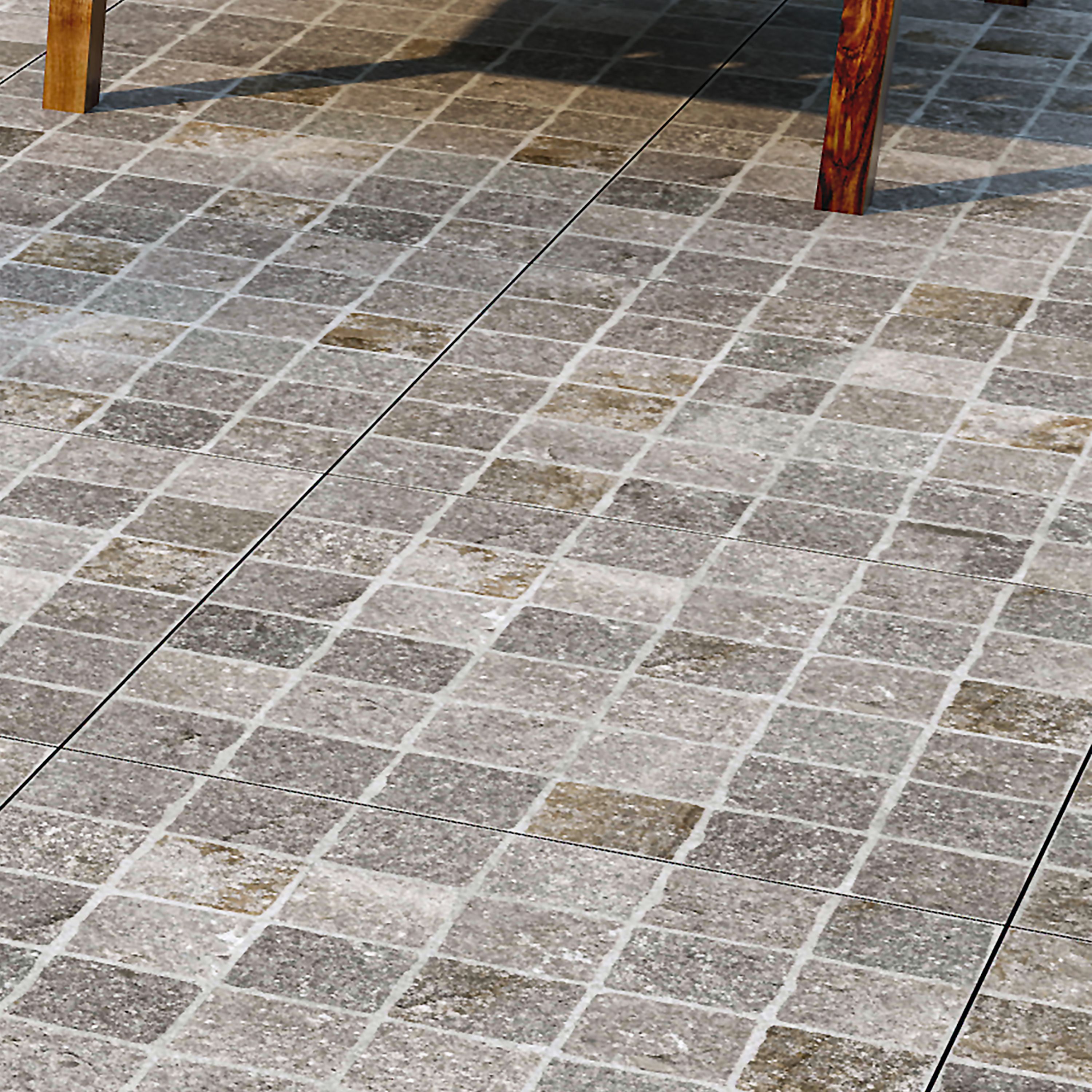 Porfido Grey Matt Stone effect Porcelain Outdoor Floor Tile