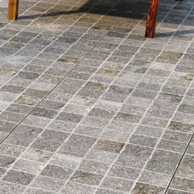 Porfido Grey Matt Stone effect Porcelain Outdoor Floor Tile, Pack of 2, (L)600mm (W)600mm