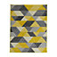 Portland Geometric Yellow & Grey Rug 170cmx120cm