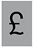 Pound symbol Silver effect Self-adhesive labels, (H)60mm (W)40mm