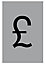 Pound symbol Silver effect Self-adhesive labels, (H)60mm (W)40mm