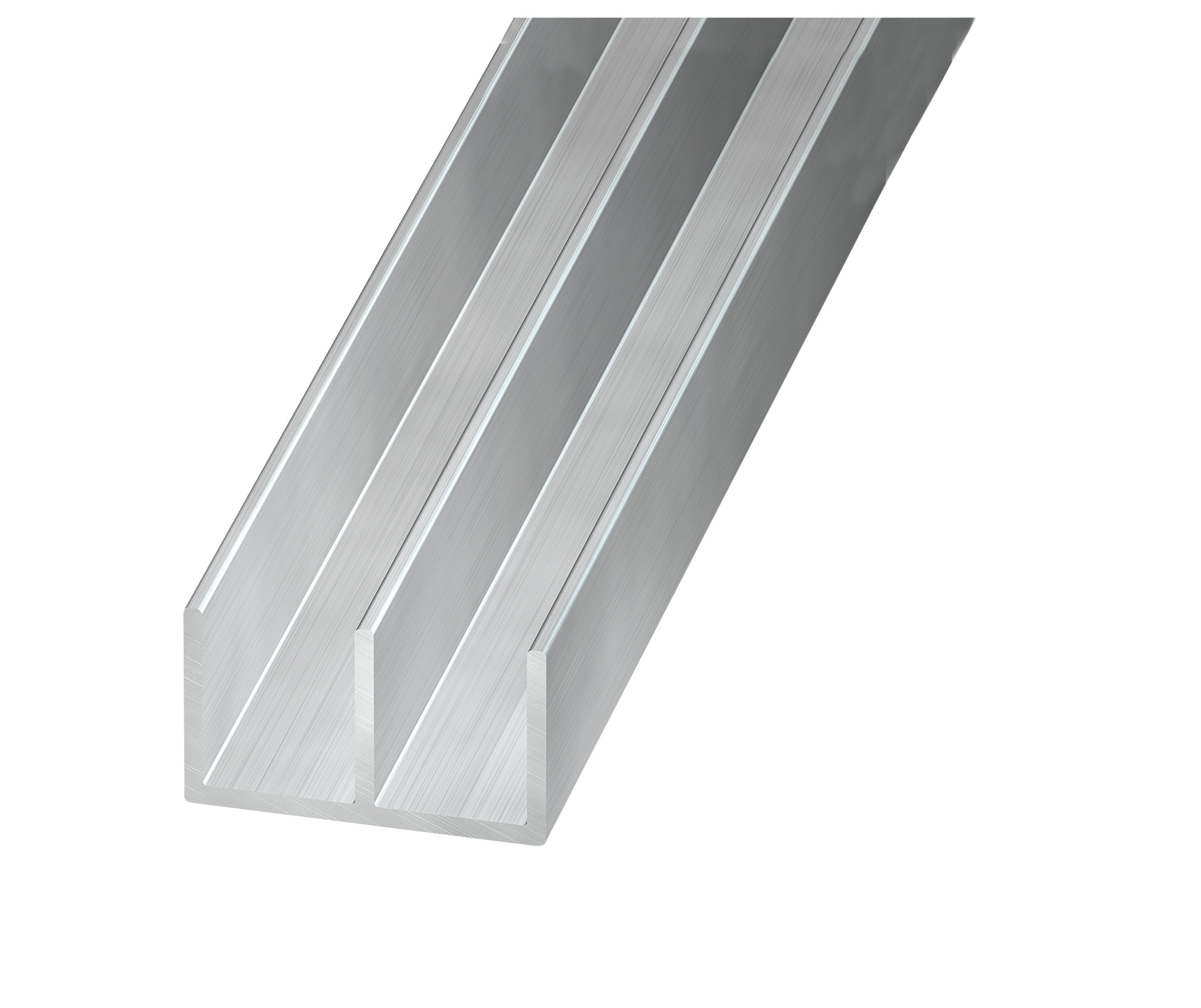 Powder Coated Aluminium Double U Shaped Angle Profile L 2m W 16mm Diy At B Q