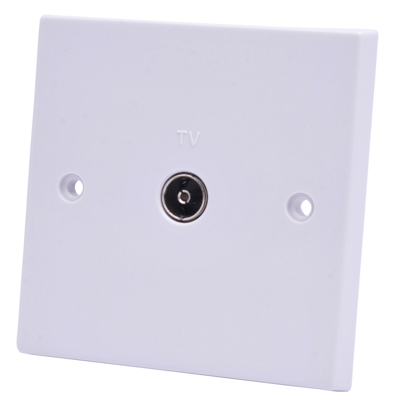 Power Pro White Single Coaxial socket