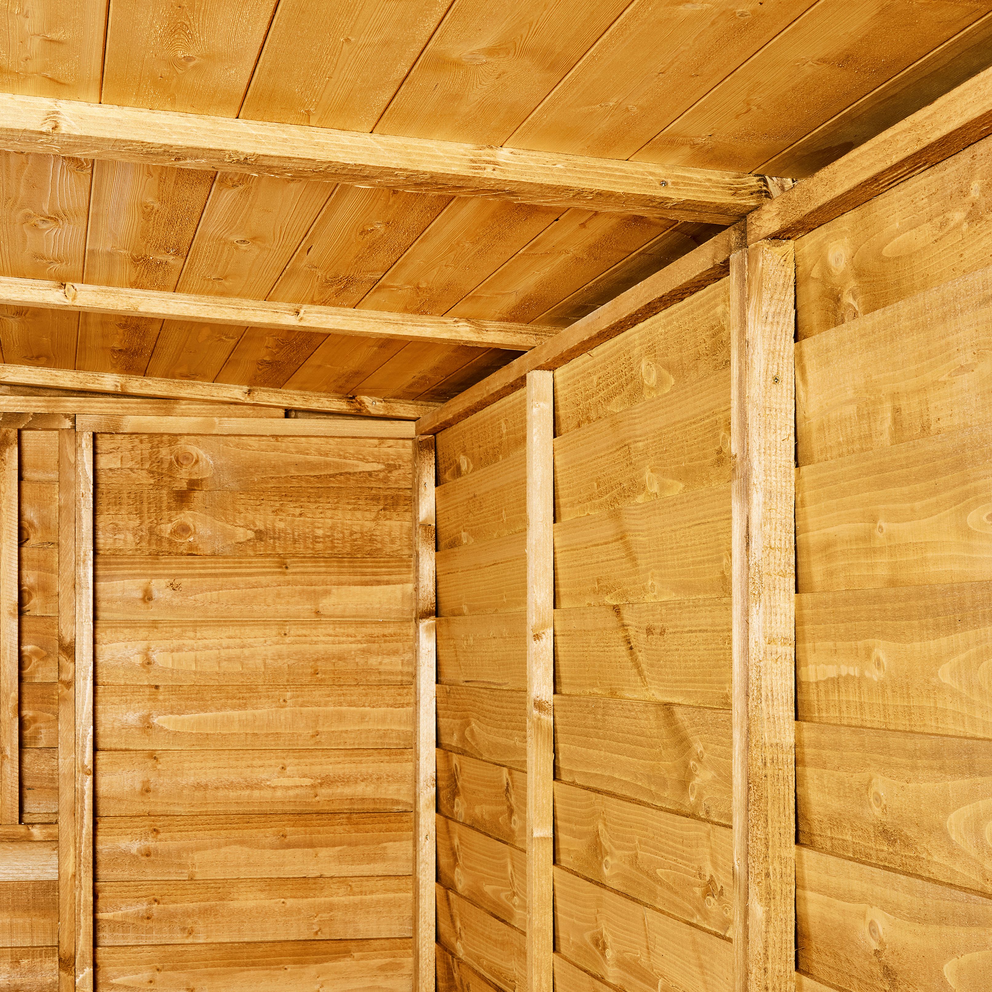 Powersheds Overlap 12x4 ft Apex Wooden Dip treated Shed with floor