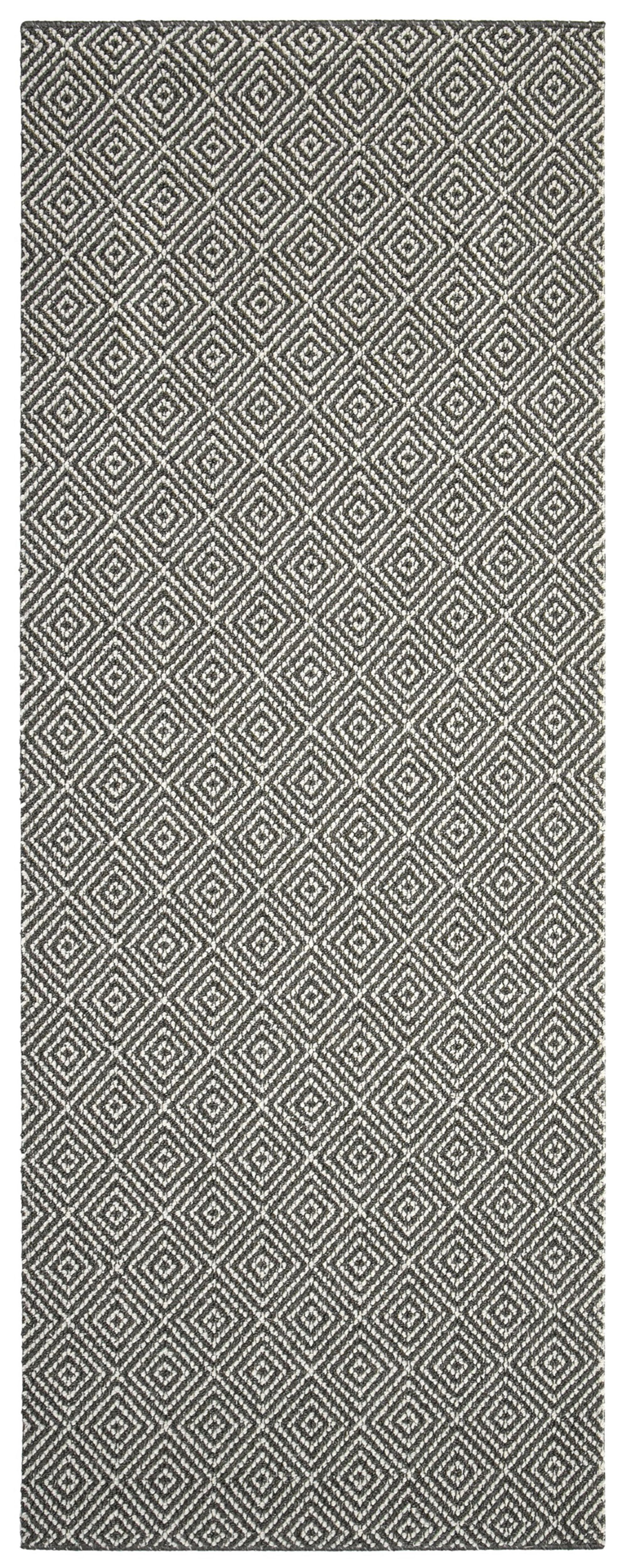 Prague Lead Grey Diamond Heavy duty Mat, 180cm x 67cm